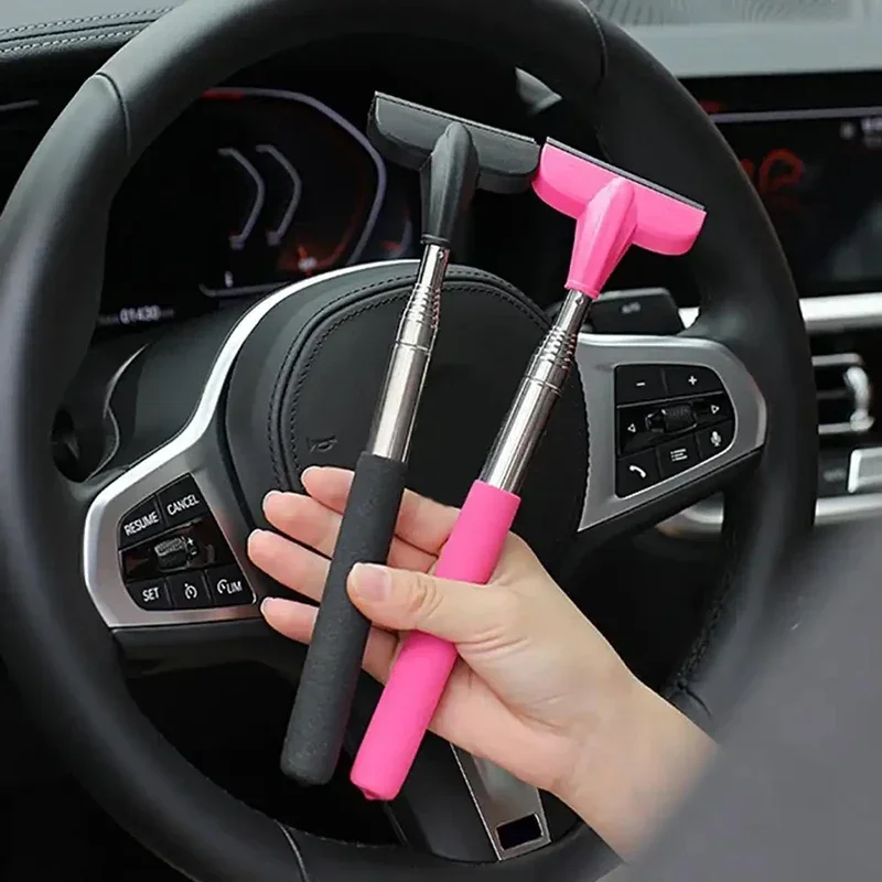 

Rearview Mirror Wiper Retractable Handle Portable Rubber Squeegee Cleaning Tools Car Rearview Mirror Rain Remover for Vehicle