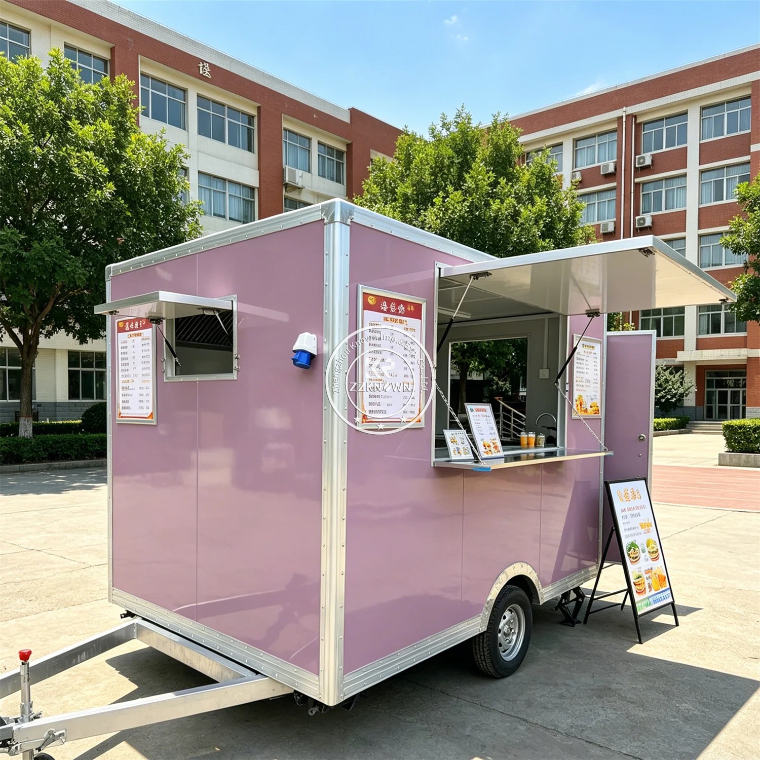 

Custom Mobile Pizza Coffee Kiosk Bubble Tea Hamburger Snack Cart Concession Food Truck Trailer With Full Kitchen