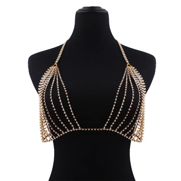 New Simple Chest Chain Bikini Jewelry for Women Crop Top Brazilian Summer Beach Fashion Bra Chain Brest Body Jewelry Gifts