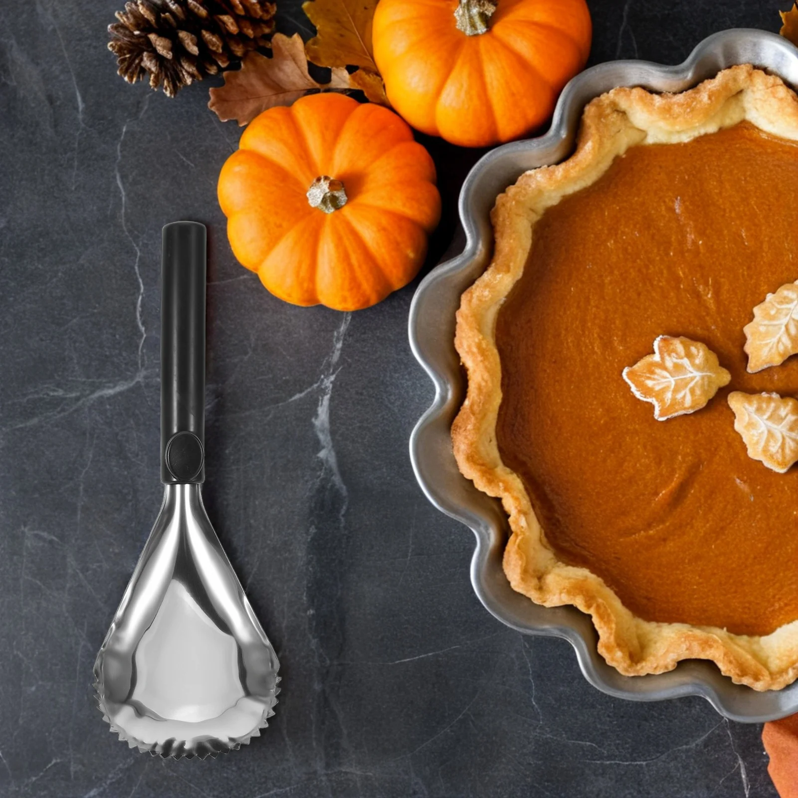 2pcs Stainless Steel Pumpkin Scooper Manual Pulp Separator Efficient Seed Remover Tool For Kitchen Holiday Cooking