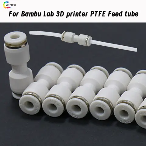 For Bambu Lab X1 X1C X1E P1P P1S 3D Printer PTFE Tube Pneumatic Connector 1.75mm Filament Extruder For Bambulab 3D Printer Part