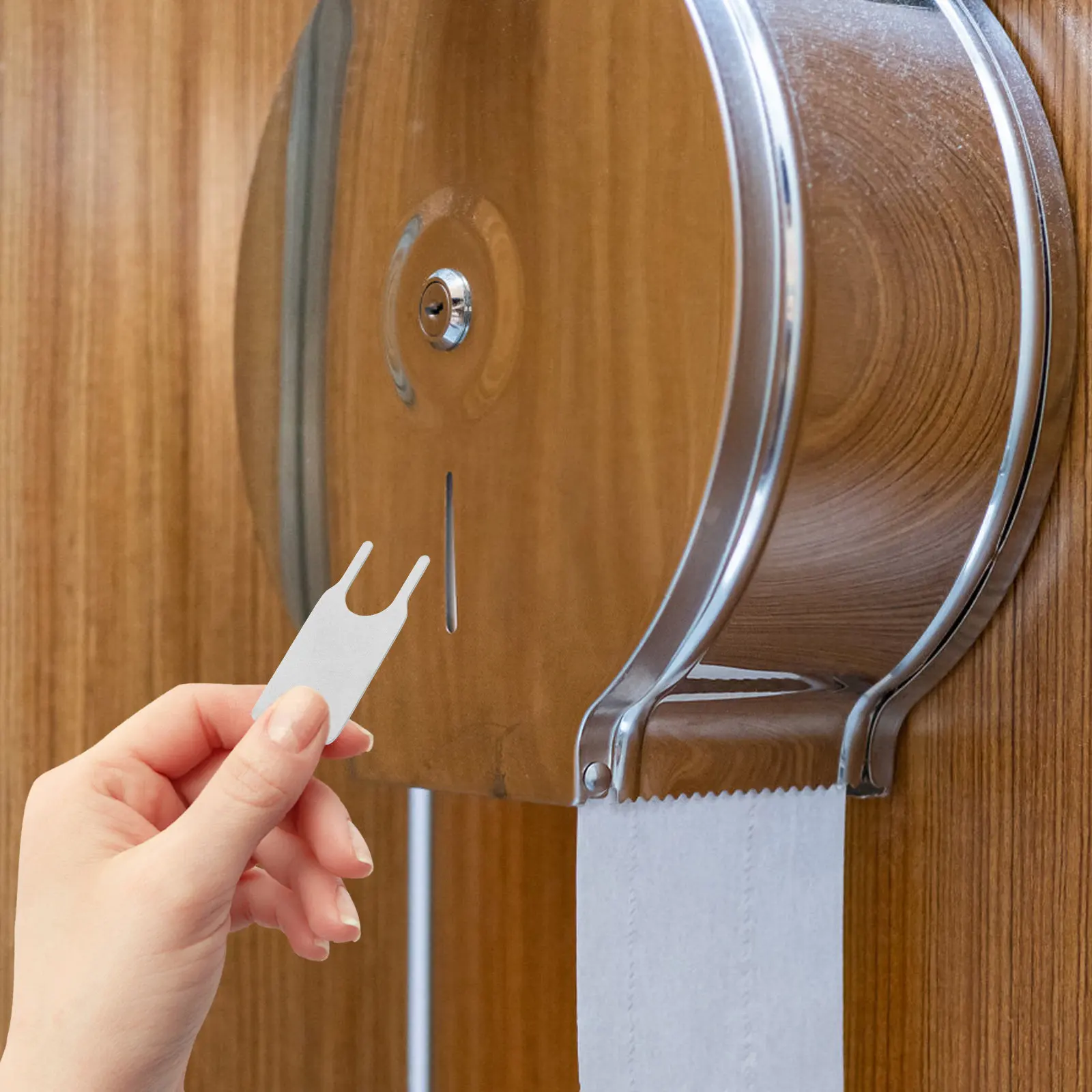 

Металлический замок-ключ для диспенсера туалетной бумаги, сменный, для офиса, отеля и дома, прочная конструкция