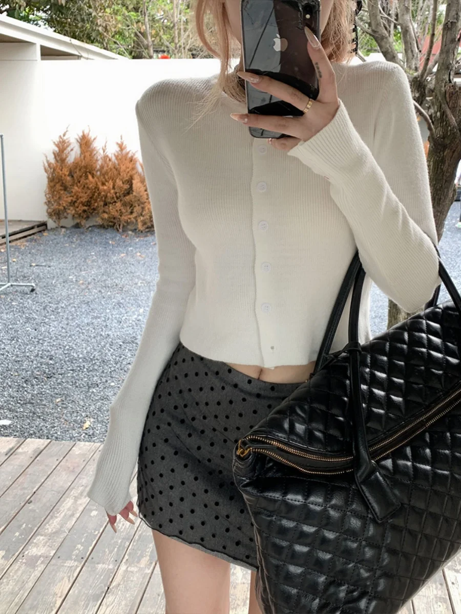 

Свитера Джемперы Кардиганы Женские кашемировые женские субкультуры с принтом Детали с заниженными плечами Городская улица Harajuku Trend Slim Casual