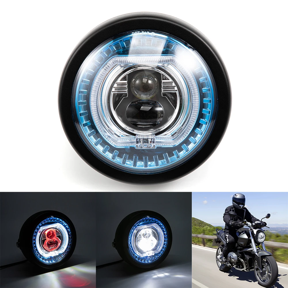 6.5 inch Motorcycle Led Headlight Headlamp Daytime Running Lights Hi/Lo Beam for Suzuki Yamaha Cafe Racer Choppers Cruisers