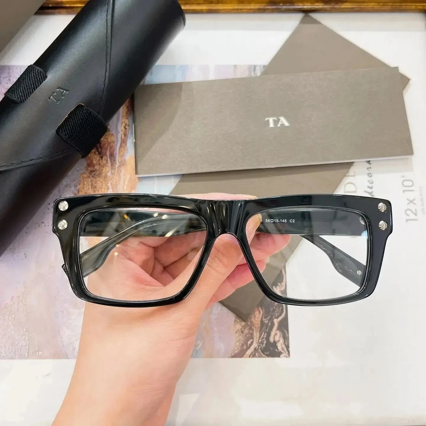 

Original Factory For DIYTA DT DTS451 With Brand Box Premium Retro Acetate Frame UV400 Clear Lenses Business Men Women Sunglasses