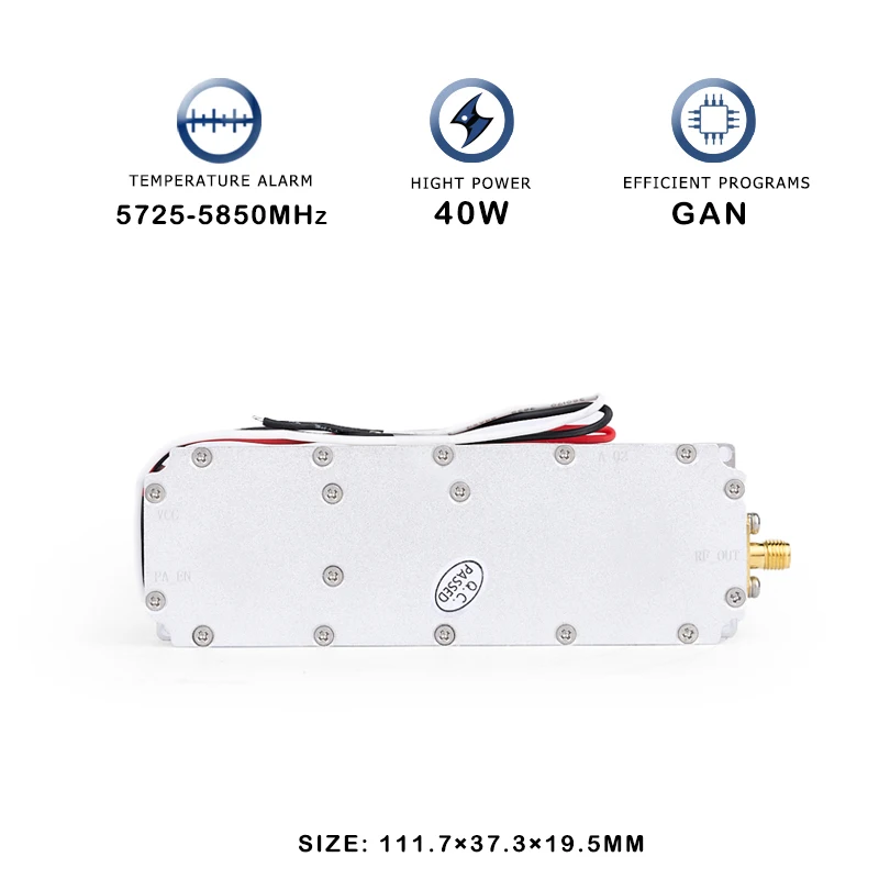 40W 5.8G GAN Anti Drone Blocking Module Jamming VCO Source UAV RF Defence System C-UAS GaN Autel Mavic 3 Counter Signal PA