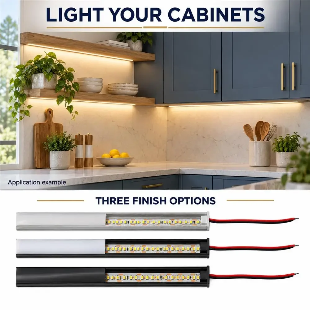 2-30 PCS LED Aluminum Profiles 50CM 19.68 Inch SMD 240LEDs U-Shaped Flat LED Aluminum Channel Rigid Strip for Indoor Lighting