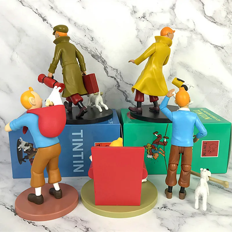 Action Figures Tintin And Snowy Statue Cartoon Peripheral Figure The Adventures Of Tintin Anime Figure Tintin Christmas Gift Toy