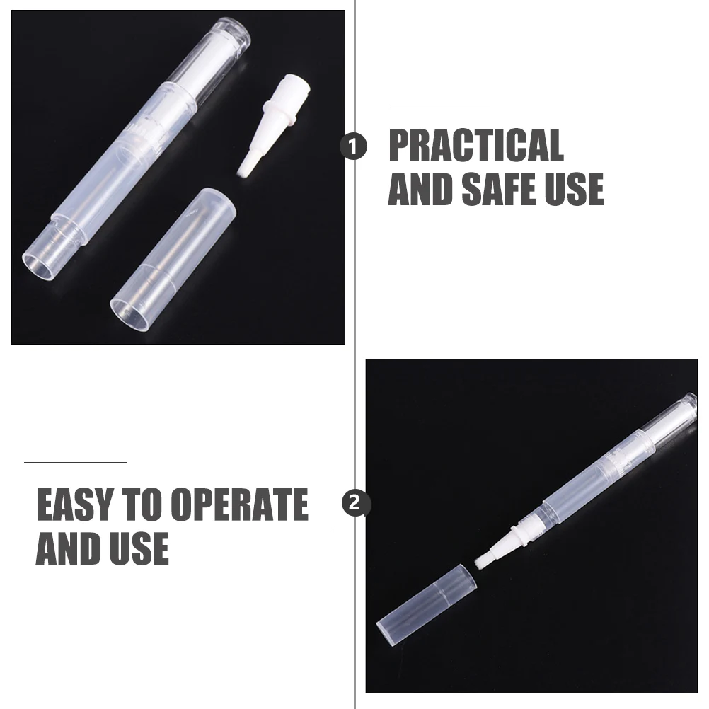 6Pcs Eyelash Growth Liquid Empty Pens Brush Tip Plastic Tubes Containers for Nail Oil Lip Gloss Essential Oil Travel