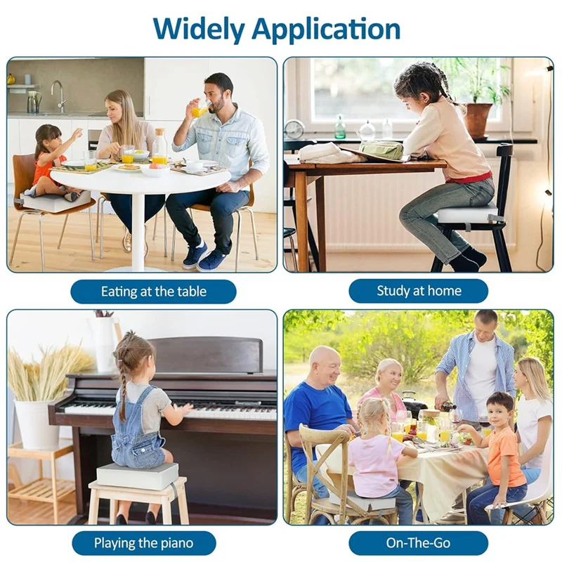 مقعد معزز A64Z للأطفال - لطاولة الطعام وكرسي المطبخ - مقعد معزز للأطفال الصغار وسادة محمولة غير قابلة للانزلاق