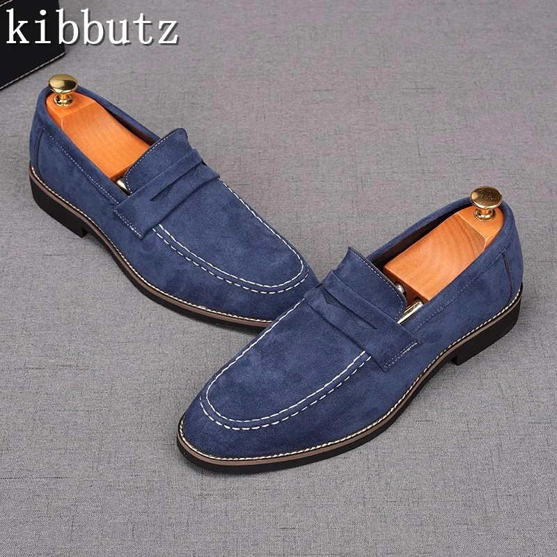 

Breathable Soft Soled Casual Shoes Suede Slip On Loafers Handmade Comfortable Leisure Walk Driving Office Shoes