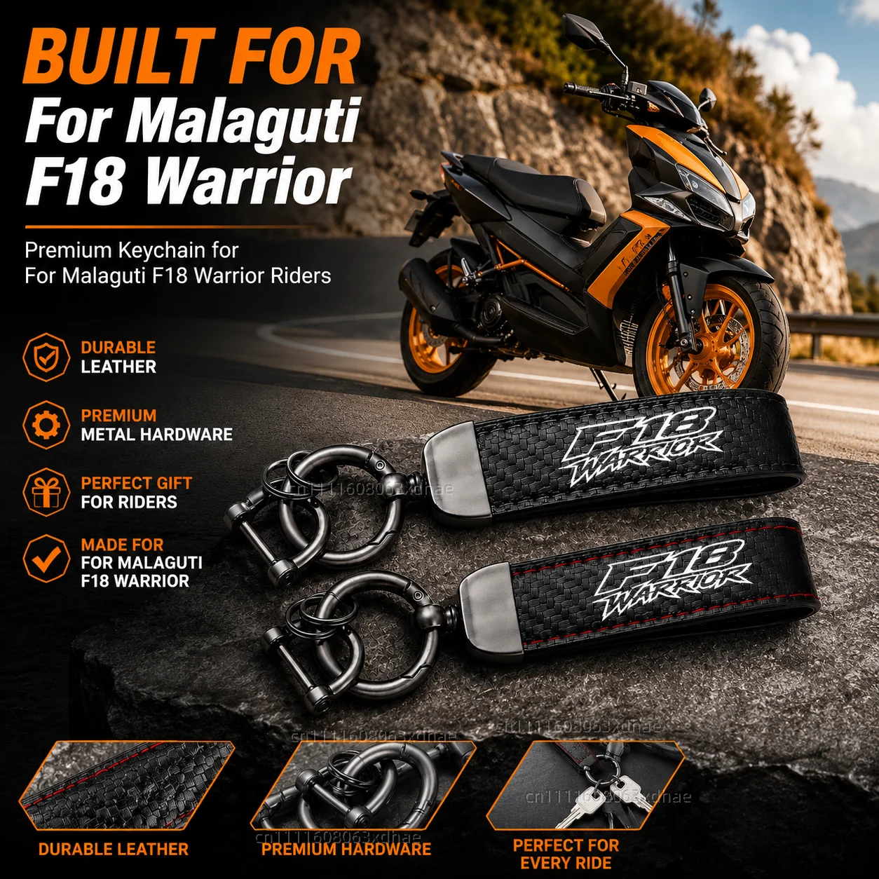 

High-Grade Leather Motorcycle Keychain Holder Keyring Accessories For Malaguti F18 Warrior 1999-2004