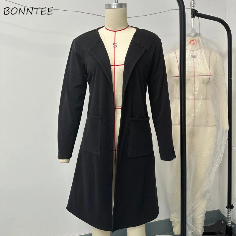 Thicker Blends Women Autumn Winter Various Colors Pockets Casual Coats Comfortable Tender Temperament Keep Warm Ulzzang Fashion