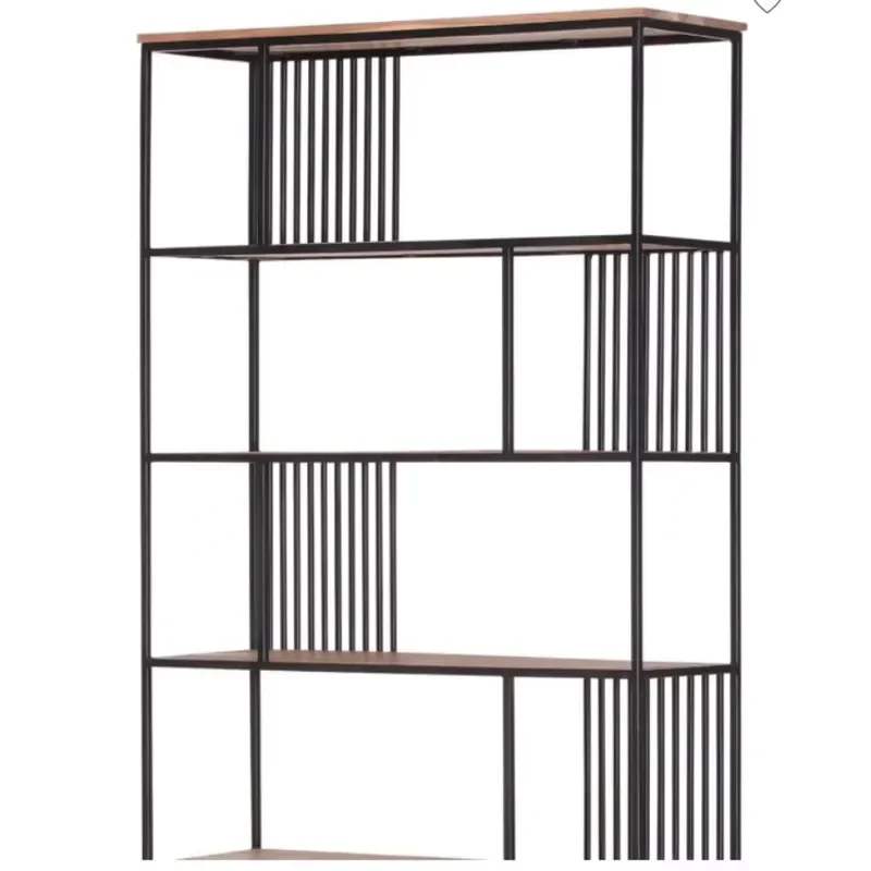 Modern light independent environmentally friendly solid wood metal bookcase display rack