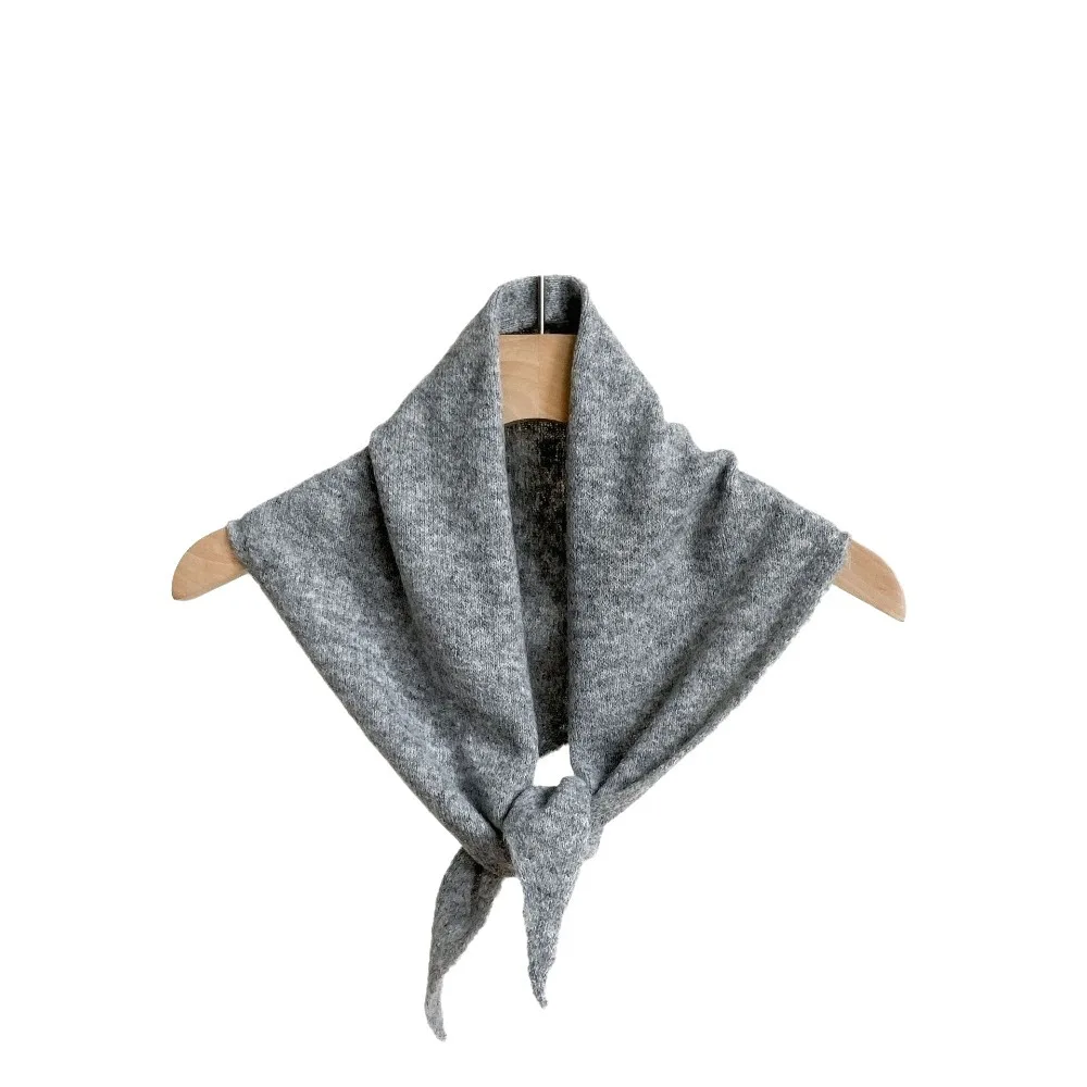 Neck Cover Solid Color Knitted Triangle Scarf Striped Wool False Collar Neck Guard Windproof Cross Neckerchief Autumn Winter