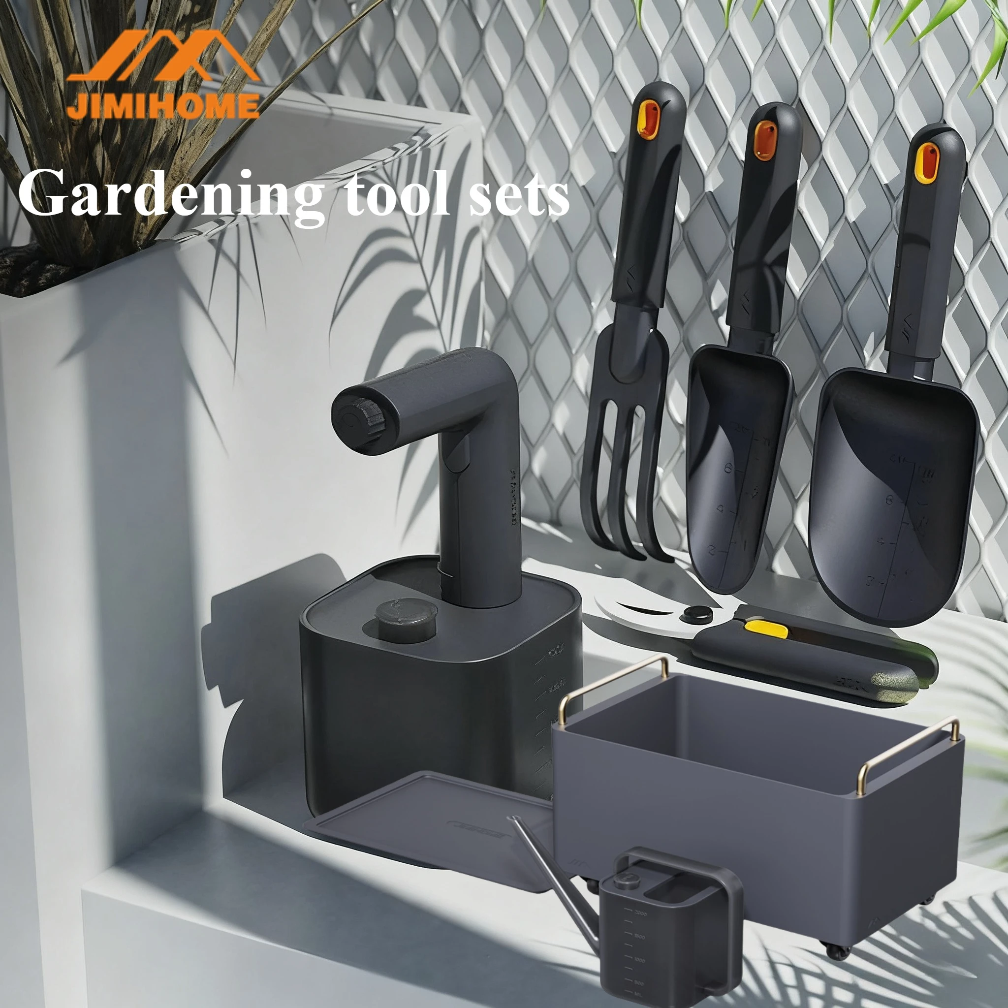 

Набор садовых инструментов JIMIHOME, электрическая лейка 1 л, секаторы, лопата, грабли, лейка и различные комбинированные инструменты