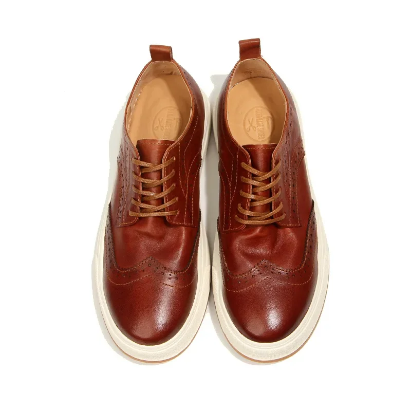 Washed Horse Leather Running Shoes Sports Men's Casual Shoes Genuine Leather Retro Men's Shoes