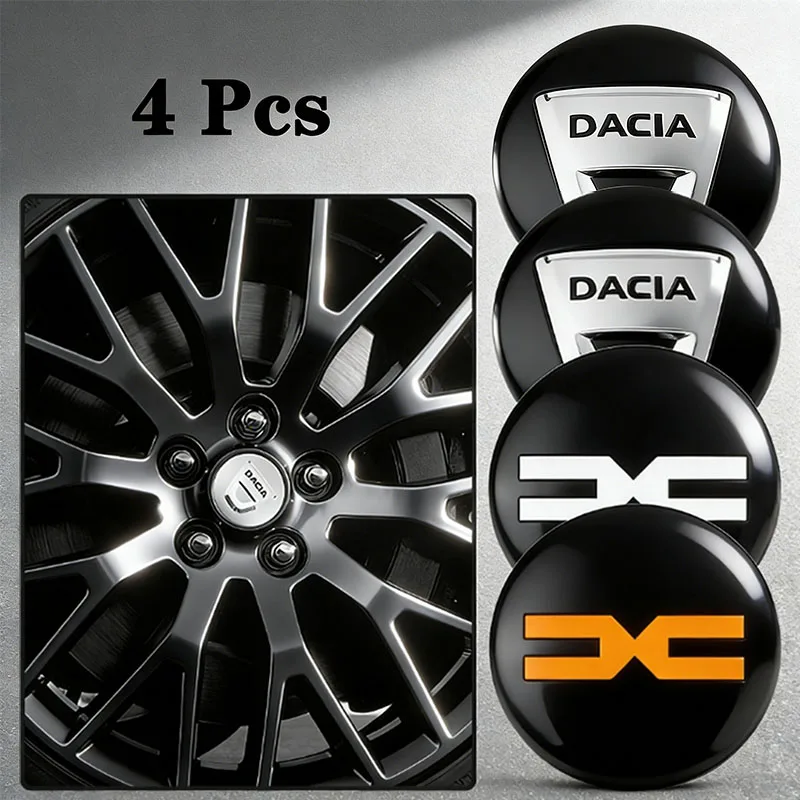 4 Uds 56mm emblema de coche tapacubos de centro de rueda de coche accesorios de calcomanía para Dacia Duster Logan Sandero Stepway Dokker Lodgy MCV primavera