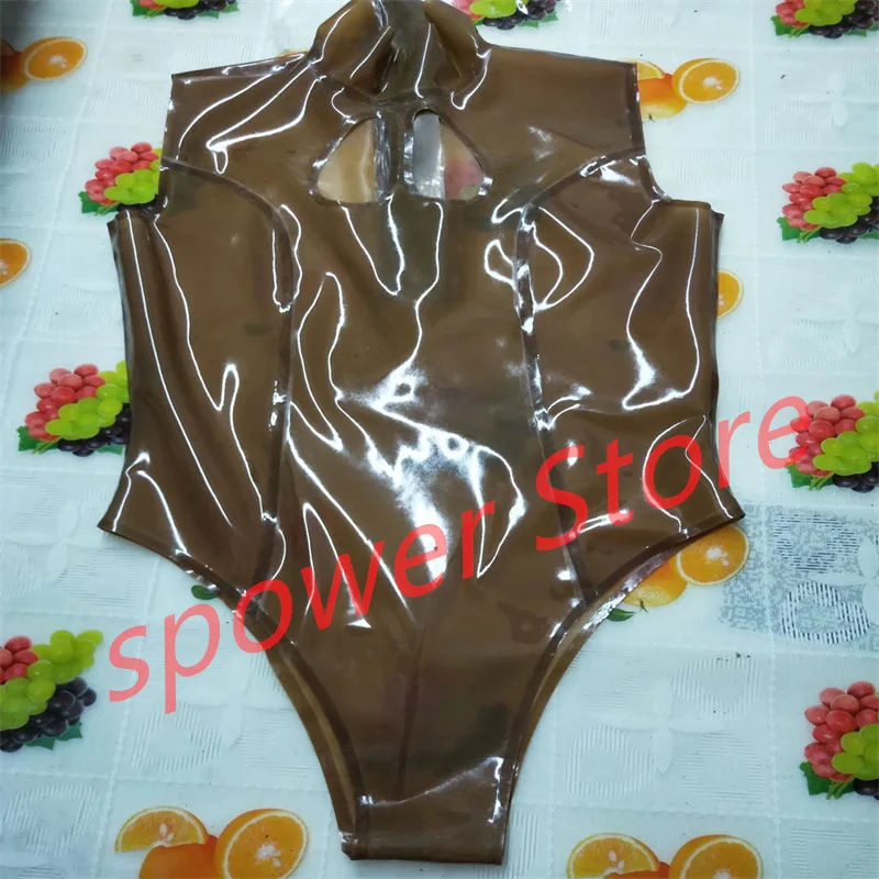 

Latex Swimsuit Catsuit Transparent Black Handmade Women Rubber Sexy Fetish Jumpsuit Customize Halloween Cosplay Costume