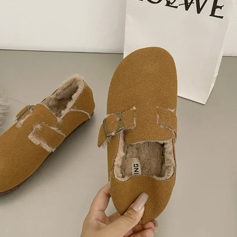 Women's All -inclusive Bolin Shoes 2023 New Bokyen Single Shoes Flat -bottomed Wear -resistant Slip on Ladies Retro Cotton Shoes