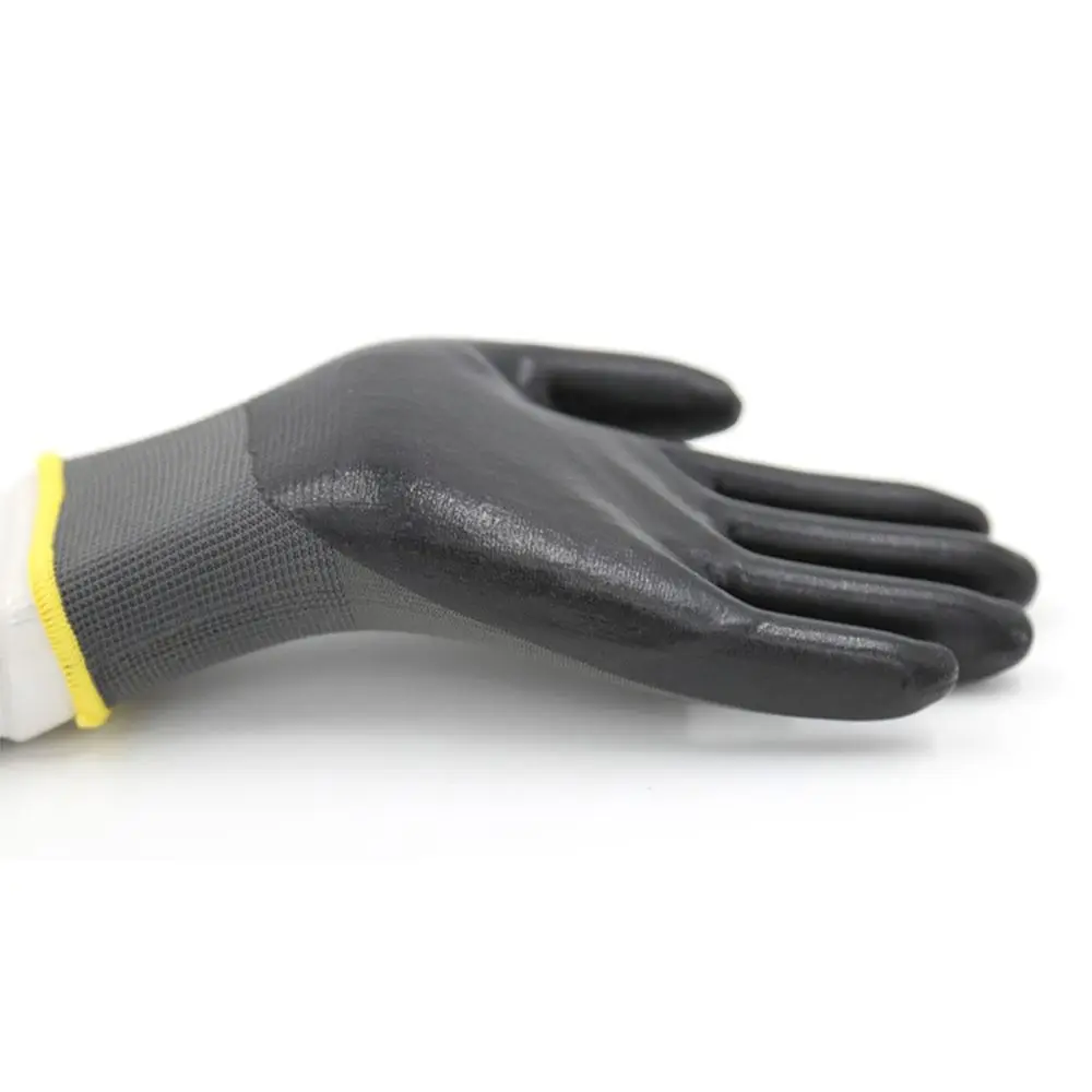 Nitrile Coating Work Safety Gloves Grey&black Antiskid Labor Protection Gloves Wear Resistant 13 Needle Oil Resistant Gloves