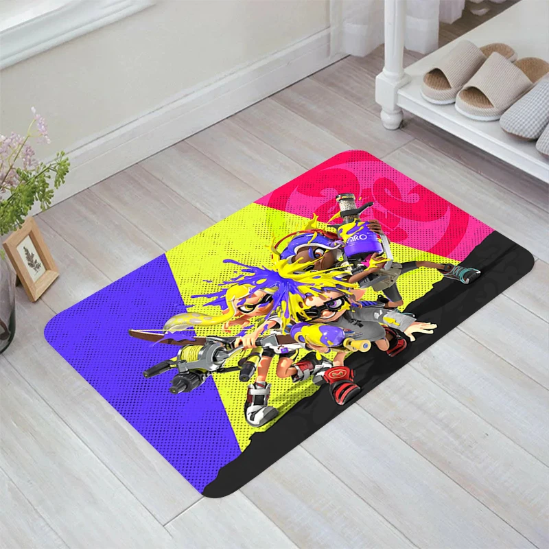 Game S-Splatoon 3 Floor Mat Carpet Entrance of House Room Mats Rugs Carpets Kitchen Rug Balcony Home Foot Doormat Door Bathroom