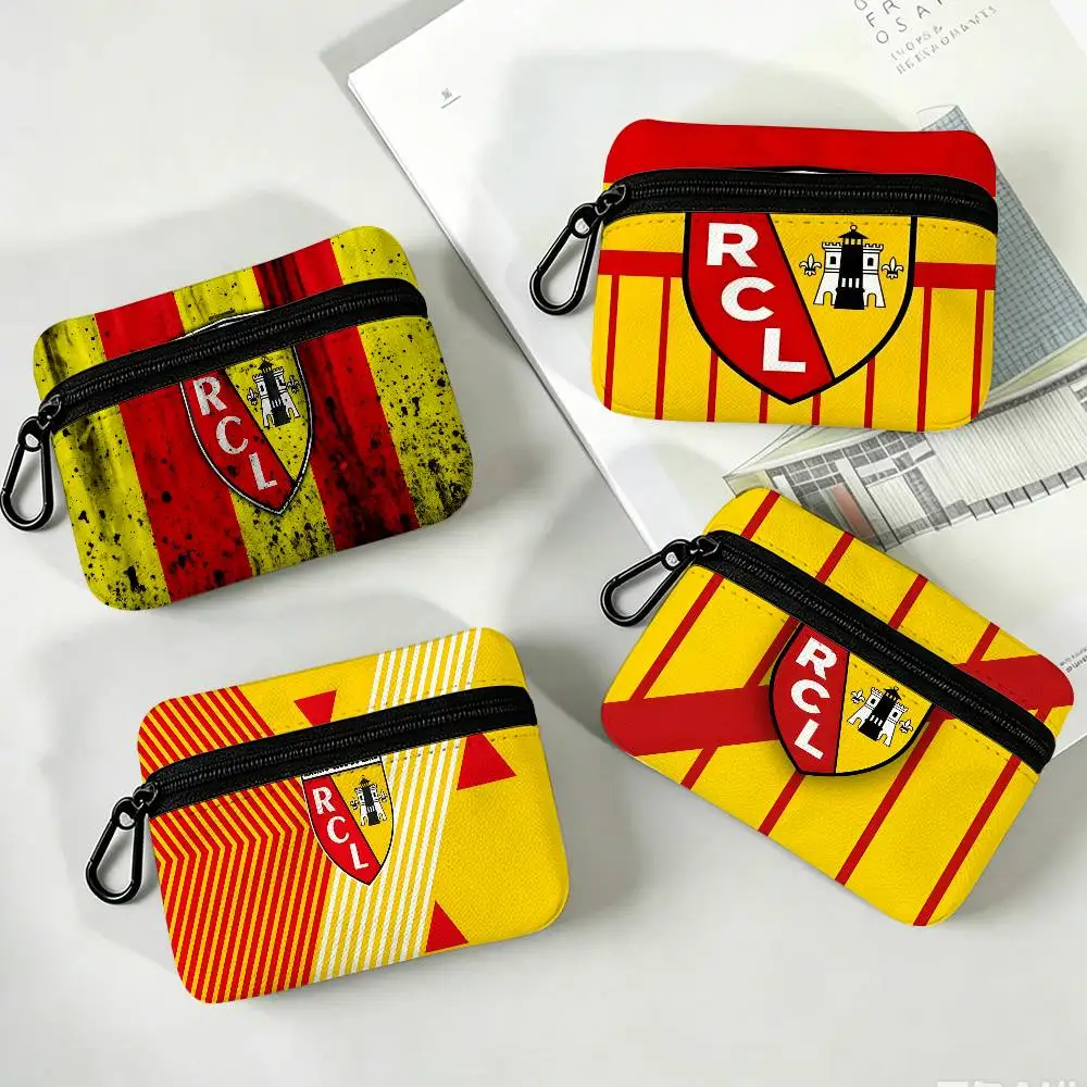 R-RC-Lens Intense-Football Mini Oxford Cloth Coin Purse With Carabiner Hook Portable Key Card Wallet Small Zipper Storage Pouch