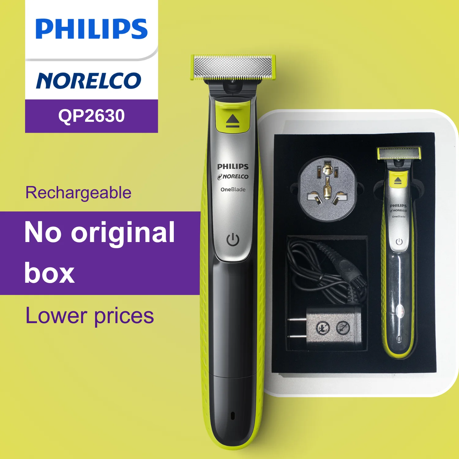 

Philips Norelco OneBlade QP2630/70, Without Original Box, Electric Trimmer and Shaver