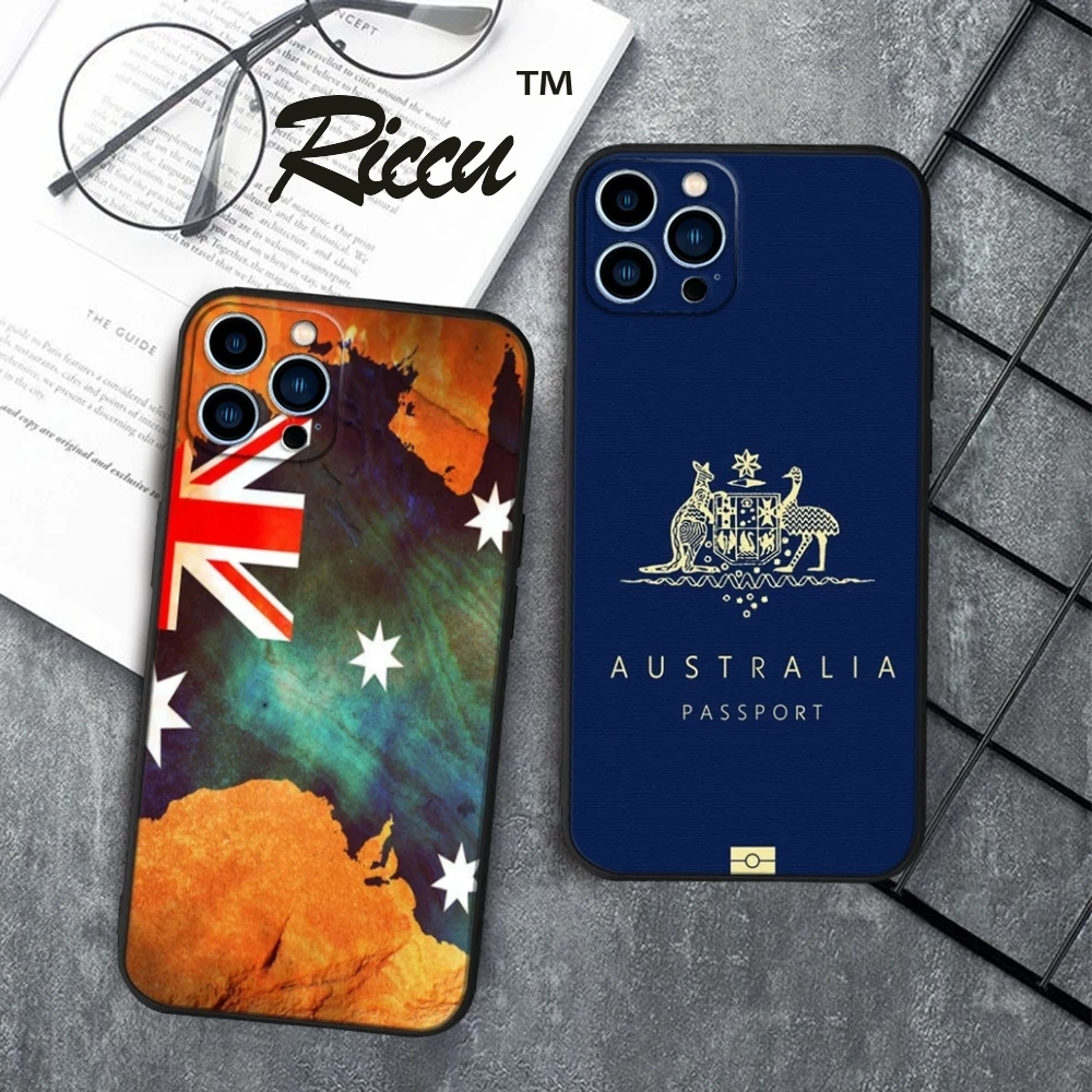 

Australian Flag Passport Phone Case FOR IPhone 17 16 15 14 11 12 Pro 15 Plus 17 Pro MAX MINI air Samsung S25 S24 Black Covers