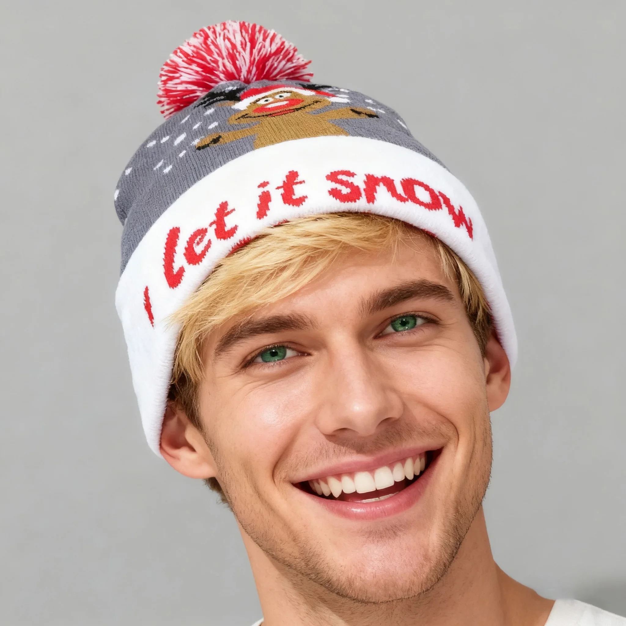 قبعة عيد الميلاد، قبعة وشاح محبوكة شتوية دافئة اللون، هدية عيد الميلاد للعام الجديد، ديكور الحفلات، قبعة دافئة ومجموعة وشاح