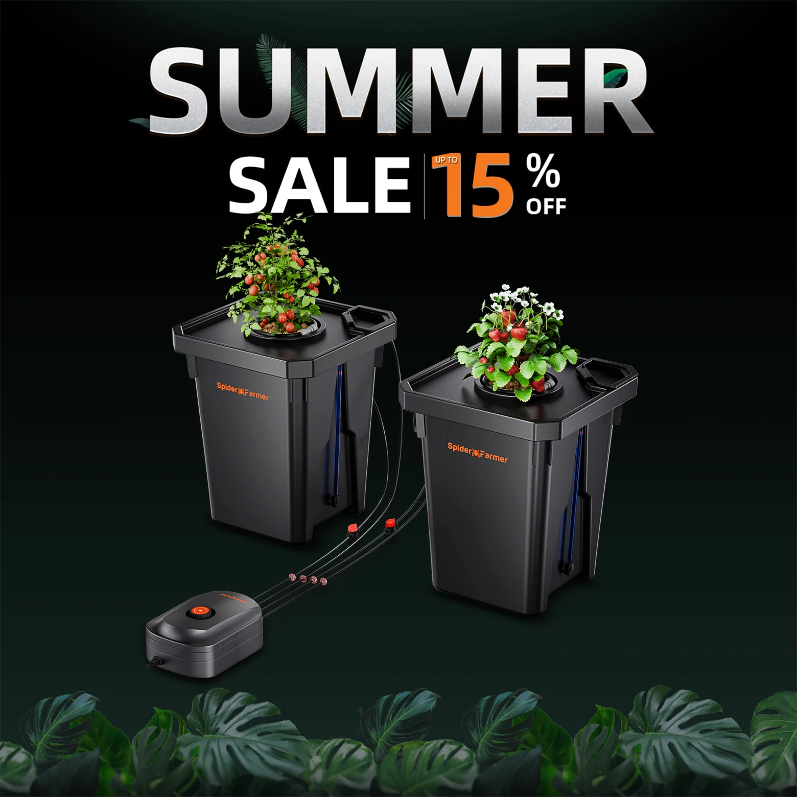 Spider Farmer DWC Hydroponic System 7 Gallon Deep Water Culture with 2 Buckets/4 Buckets