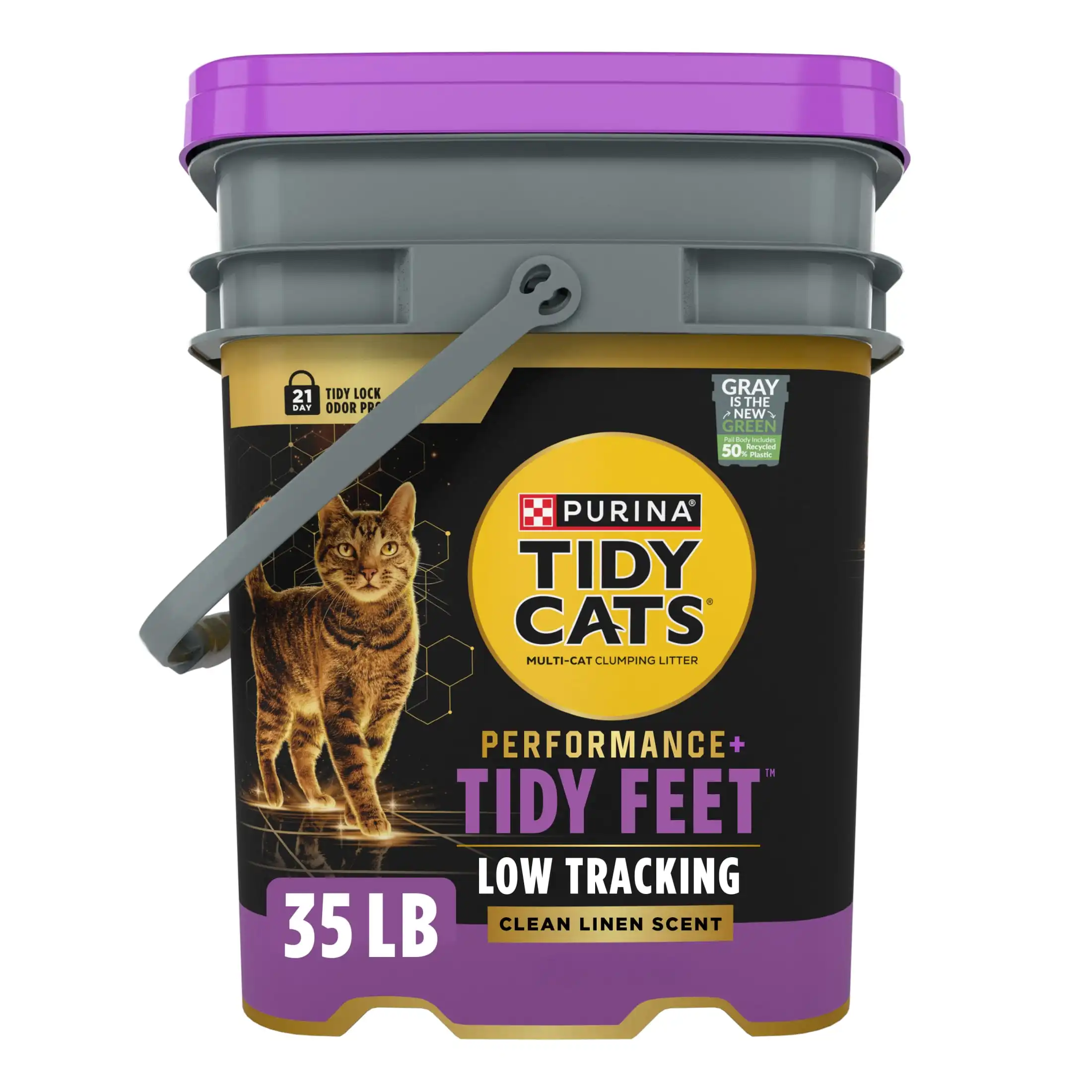 

Purina Performance Plus Tidy Feet Low Tracking Cat Litter Clean Linen Scent 35 lb Pail