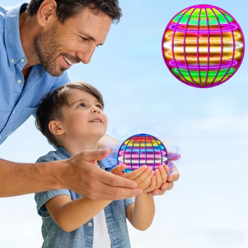 Slimme inductie vliegende bal roterend zwevend speelgoed educatief zwart tech handgestuurd lichtgevend speelgoed voor kinderen cadeau