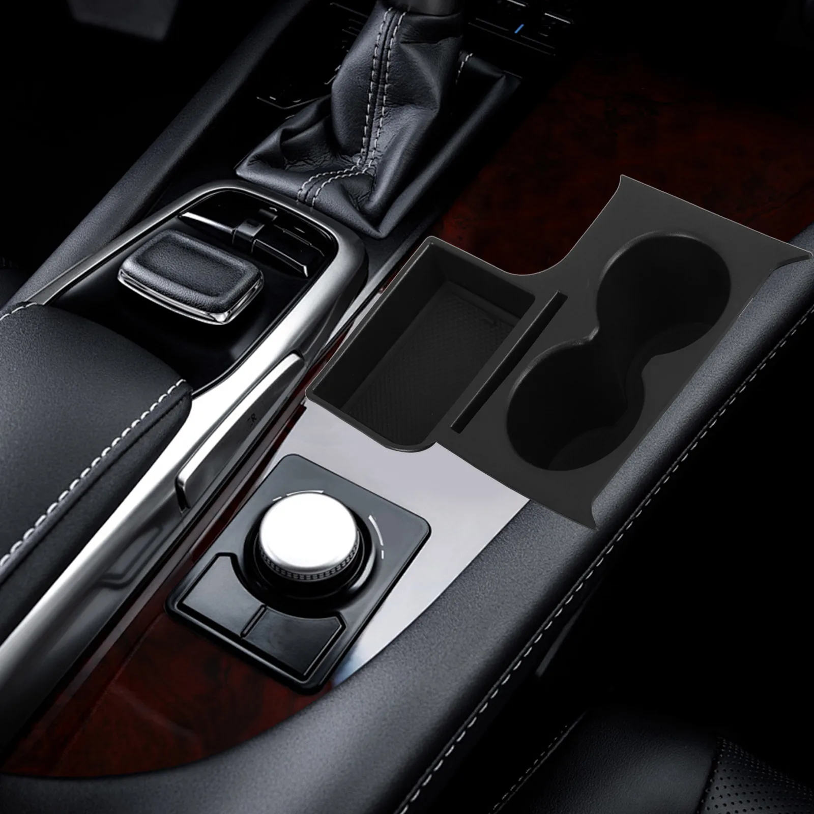 

Interior Storage Box Cup Holder Tray Car Center Console ganizer Accessories Plastic Dual Drink HOLDER Insert Versatile Firm