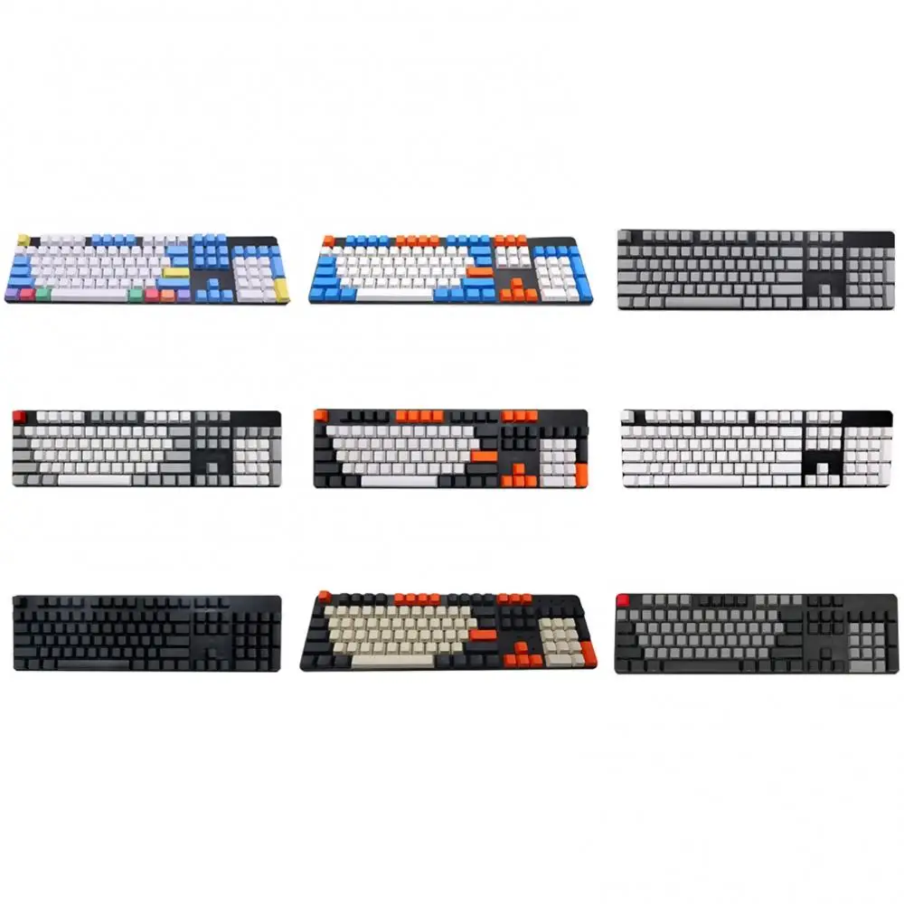 108Pcs/Set PBT Color Matching Light-proof Mechanical Keyboard Keycap Replacement Side letters Key Caps Universal Keyboard Parts