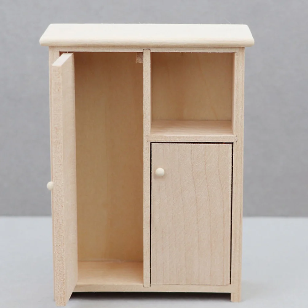 Dollhouse Cabinet Mini Model Miniature Furniture Small Display Case Unfinished Decoration