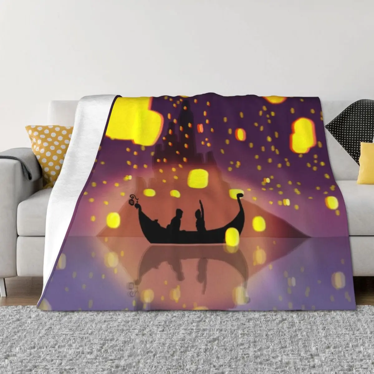 

Tangled I See the Light Throw Blanket Nap Soft Plaid Retros Decorative Throw Blankets