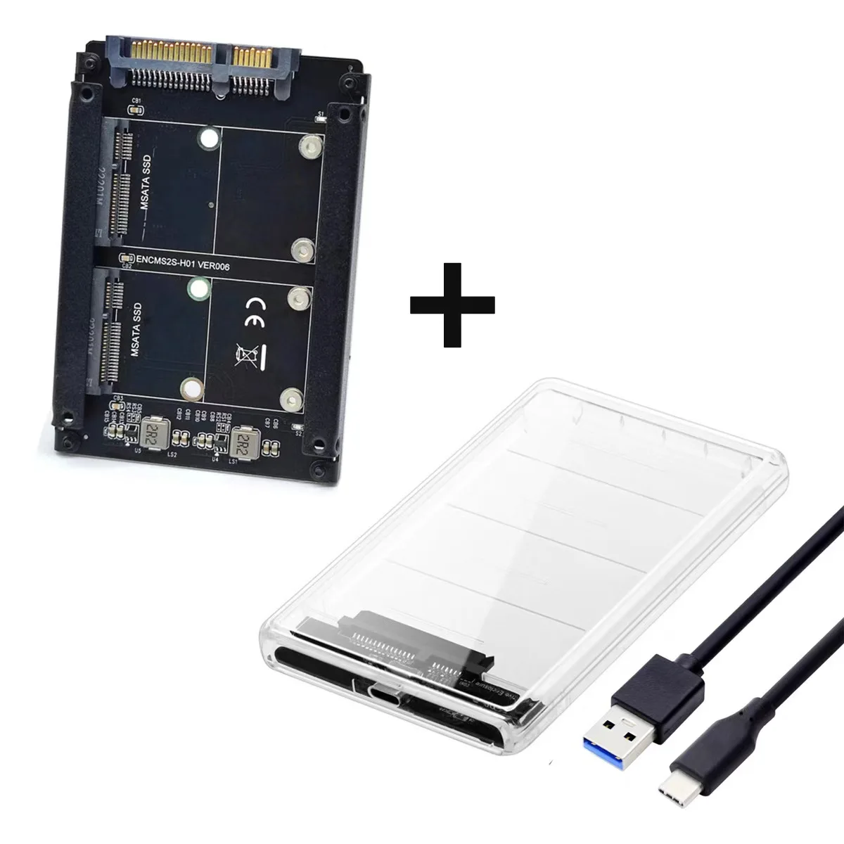 

MDR MSATA to SATA Adapter Dual MSATA Mini-SATA SSD Card JBOD Raid0 Span Bridge to 2.5inch SATA Combo HDD Disk Drive Enclosure