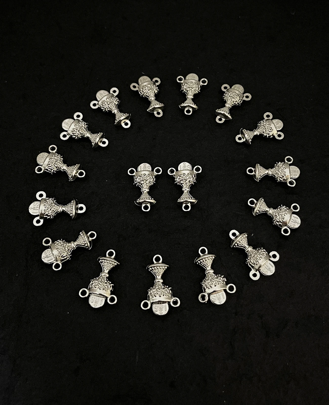 10Pcs Catholic Chalice Centerpiece Metal Rosary Communion Center Connector Chalice Cup Medal Parts DIY Accessories