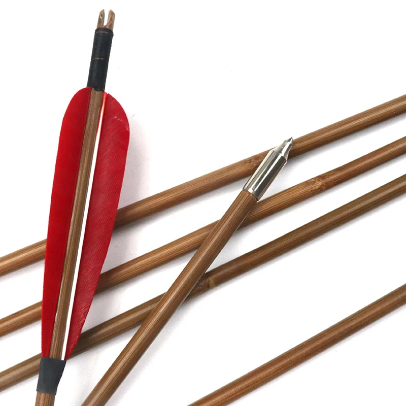 

12Pcs High Quality Bamboo Arrows 33inches OD 7/8mm Spine 400/800 For Traditional Bow Archery Hunting Shooting Outdoor