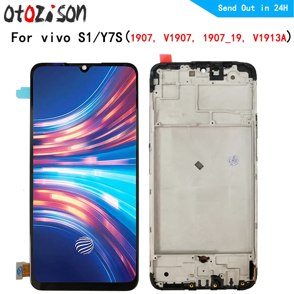 

6.38" AMOLED LCDs For vivo S1 Y7S V1907 V1913A LCD Display Touch panel Screen sensor Digitizer module With Frame Assembly