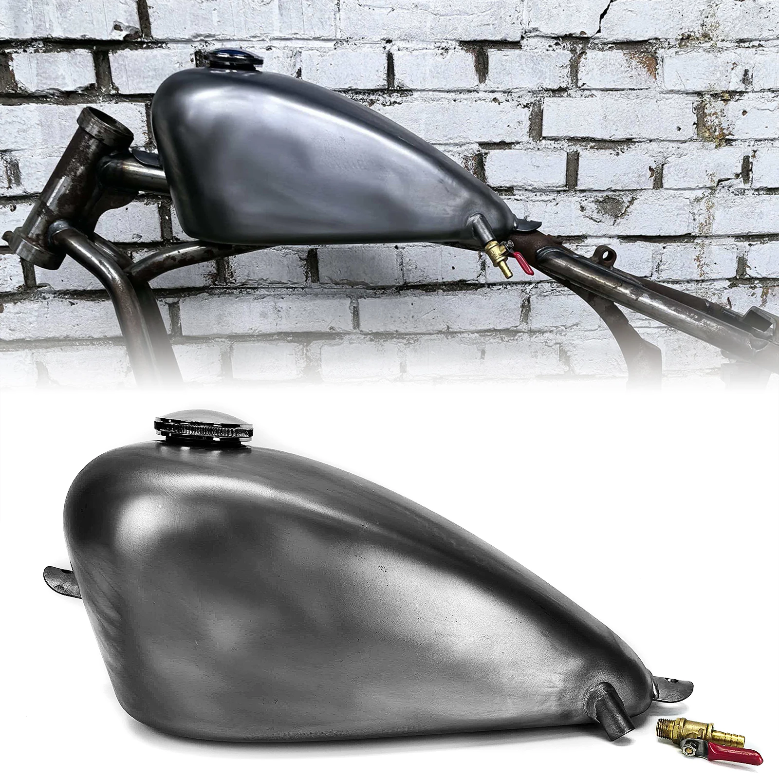 Serbatoio Carburante per Moto Harley Sportster Softail Honda Steed 400 600 Shadow VLX600 Yamaha Dragstar 6L