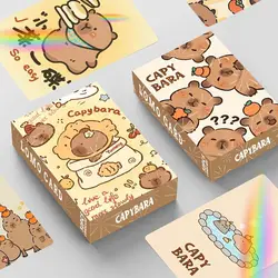 30Pcs Glitter Capybara Photocards Cartoon Double-sided Flash Lomo Cards HD Collection Cards Kids Gift