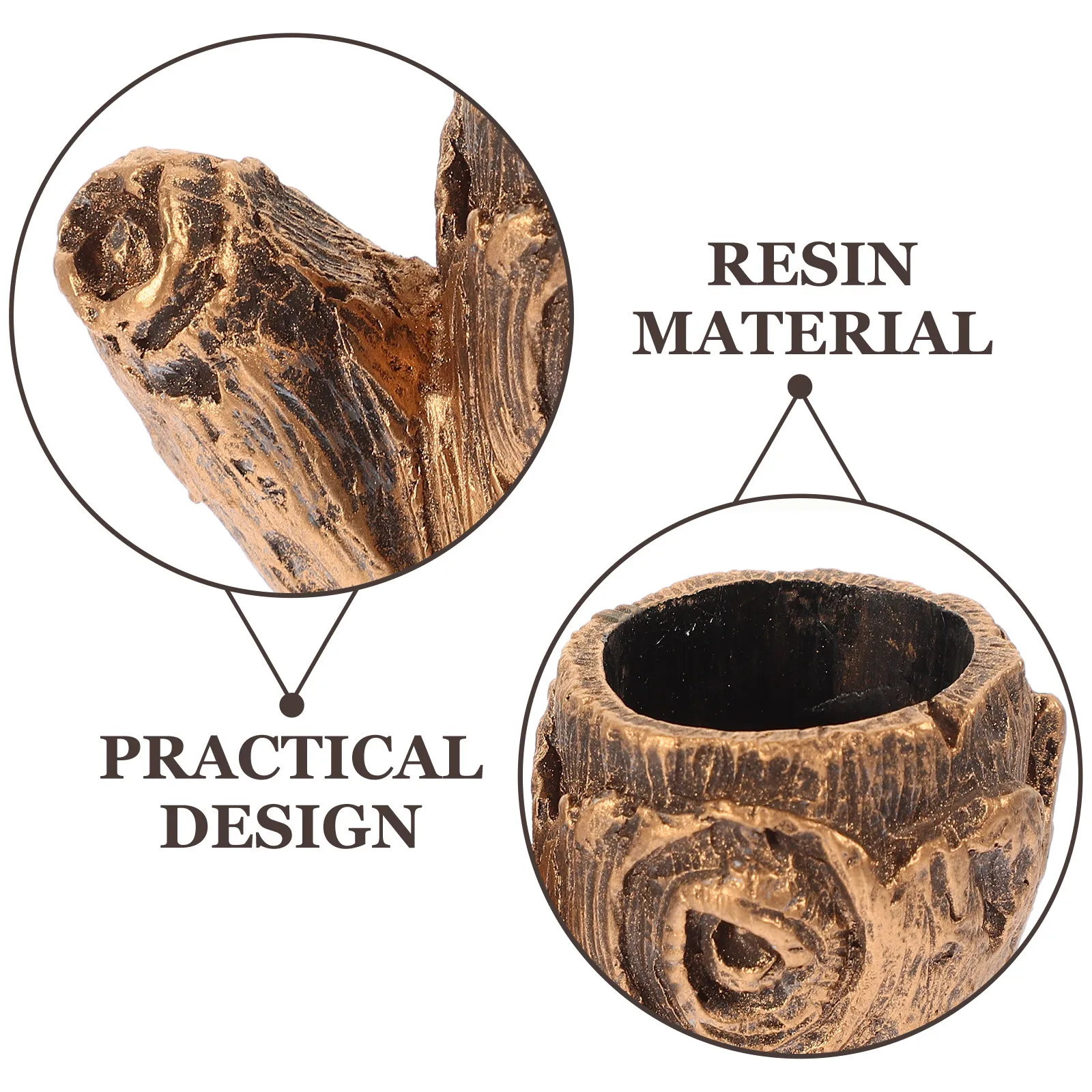 

1 Pair Tealight Holder Resin Tree Stump Candlestick Wedding Party Decor Home Bedroom Table Decoration Unique Natural