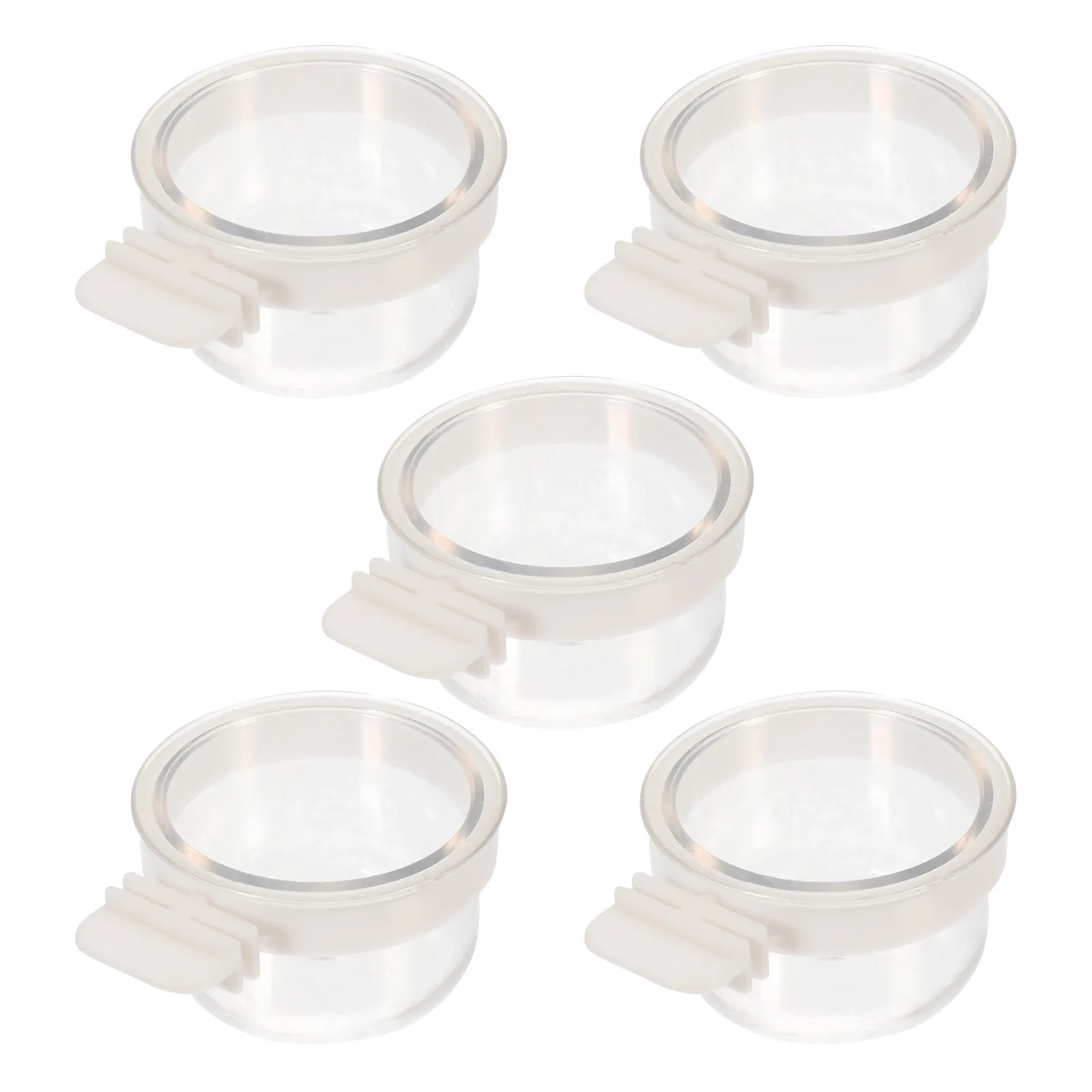 Bird Cage Feeder Water Bowl 5 Pack Transparent Acrylic Food Box Durable Multiuse Parrot Accessories