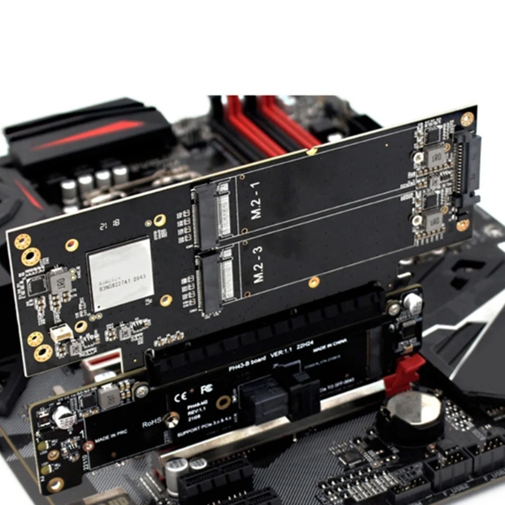 AB97-Nvme Expansion Riser Card 8+4+4Hyper Ultra Quad VROC M.2 Nvme Port Expansion Riser Card