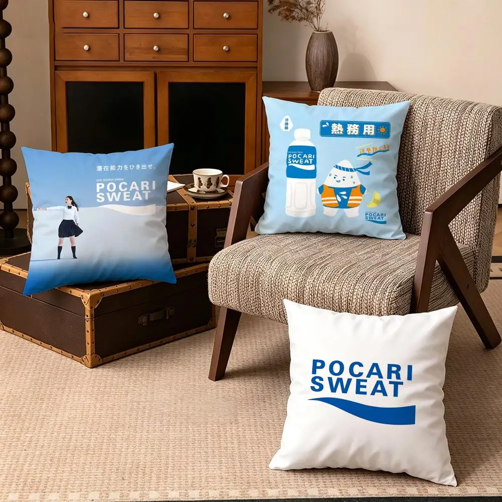Brand-Pocari SweatS Cushion Cover Soft Velvet Cushion Cover Set 4Pcs 50x50 45x45 Zipper Pillowcase for Home Decor