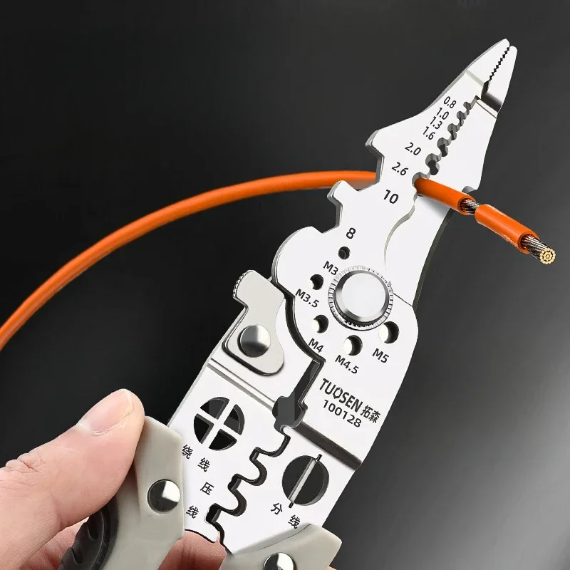 Crimper Cable Cutter Adjustable Automatic Wire Stripper Multifunctional Stripping Crimping Pliers Terminal Hand Tool