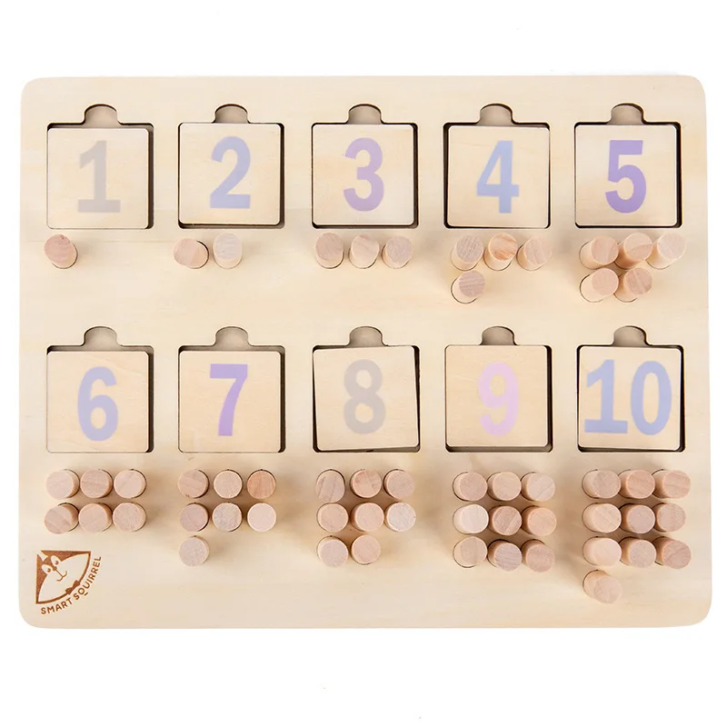Puzzle in legno giocattolo Montessori giocattolo matematico digitale Nail Board Shape Matching Cognition Education Toys For Children
