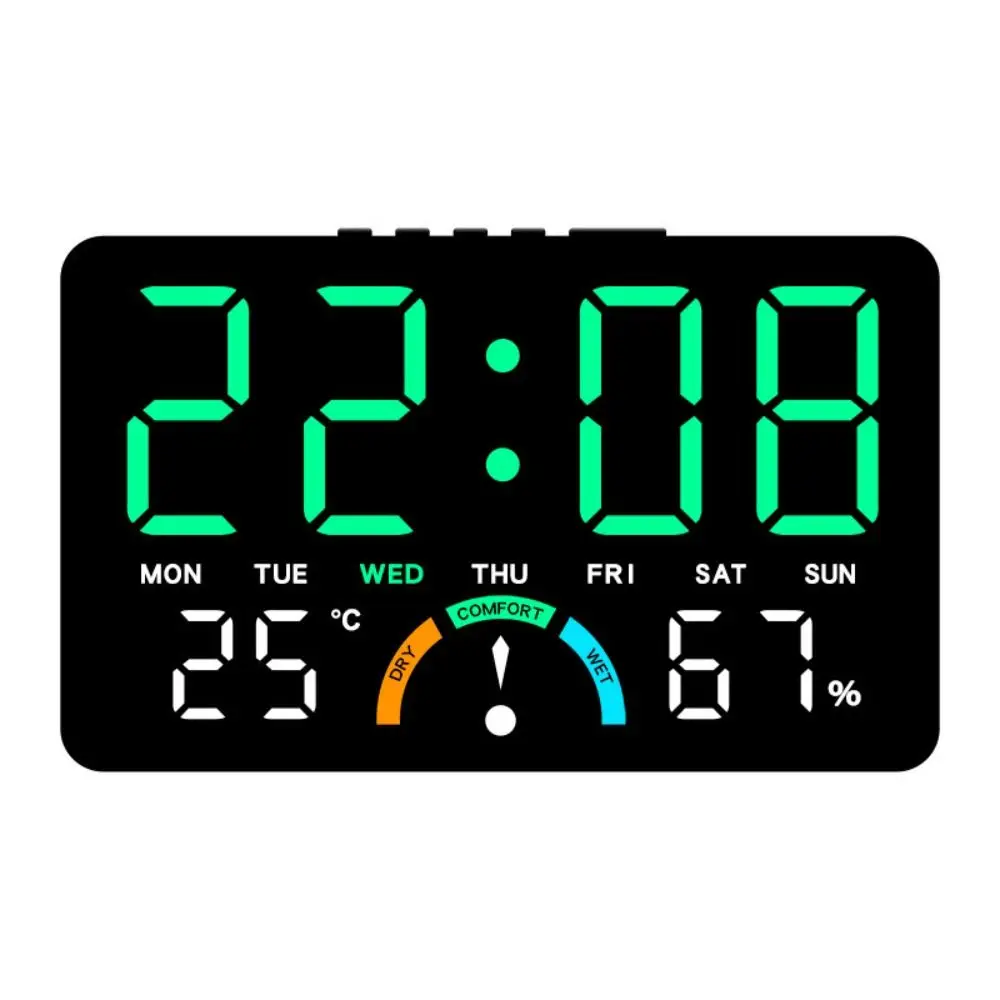 Wall-mounted Electronic Wall Clock Multi-functional Temperature Digital LED Clocks DST Voice Control Display Table Clock